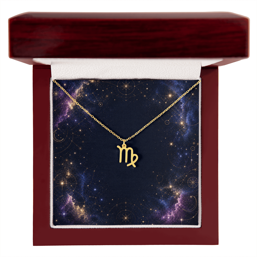 Starlit Self Zodiac Charm Necklace – Astrology Sign Pendant in Stainless Steel or 18K Gold Finish