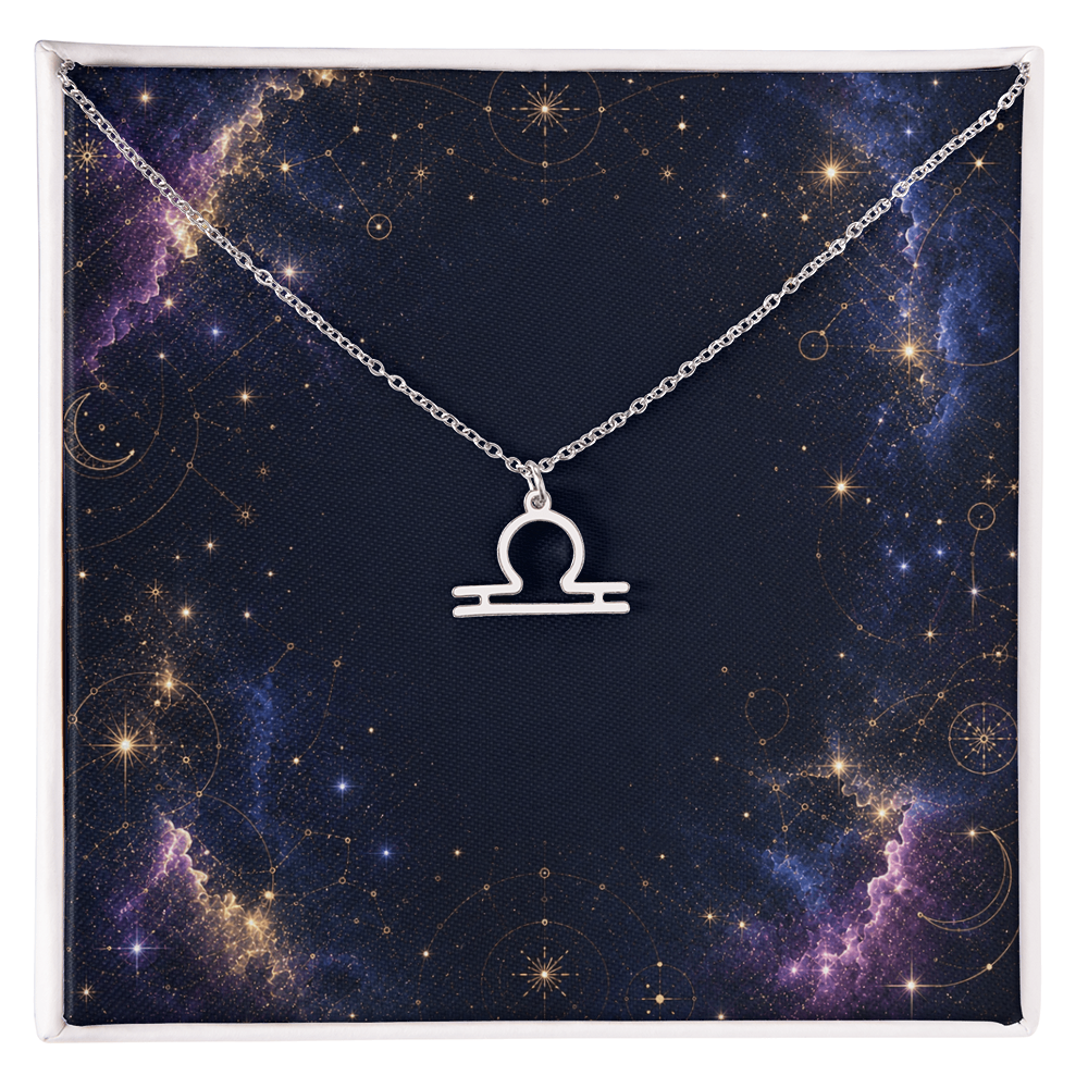 Starlit Self Zodiac Charm Necklace – Astrology Sign Pendant in Stainless Steel or 18K Gold Finish