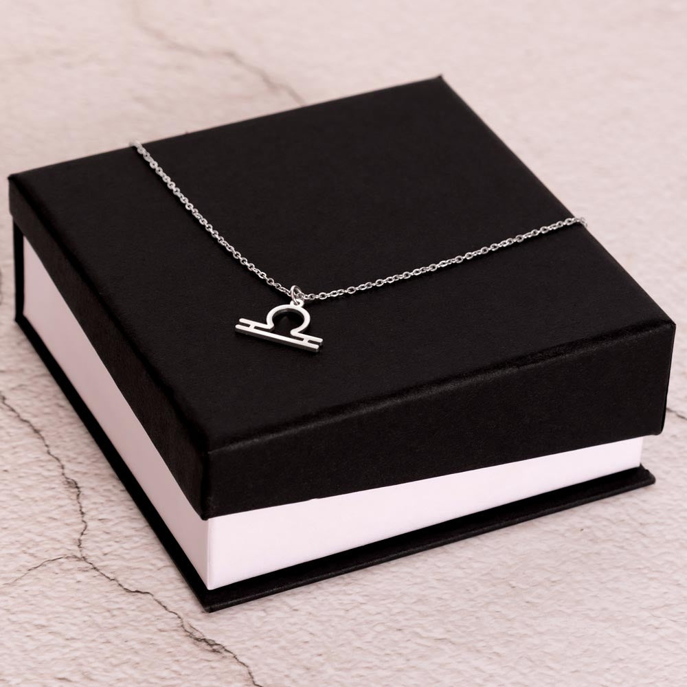 Starlit Self Zodiac Charm Necklace – Astrology Sign Pendant in Stainless Steel or 18K Gold Finish