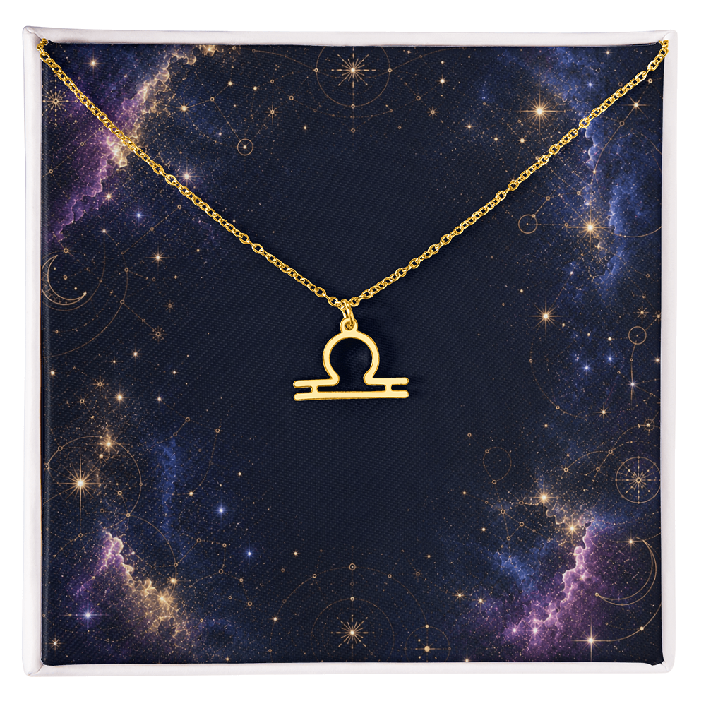 Starlit Self Zodiac Charm Necklace – Astrology Sign Pendant in Stainless Steel or 18K Gold Finish