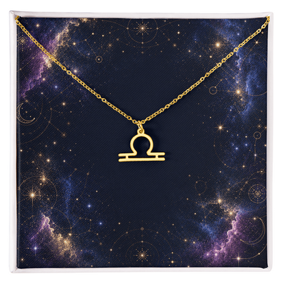 Starlit Self Zodiac Charm Necklace – Astrology Sign Pendant in Stainless Steel or 18K Gold Finish