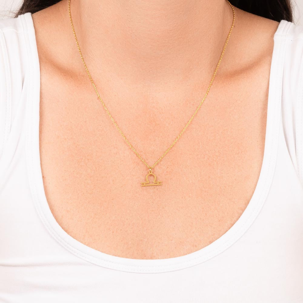 Starlit Self Zodiac Charm Necklace – Astrology Sign Pendant in Stainless Steel or 18K Gold Finish