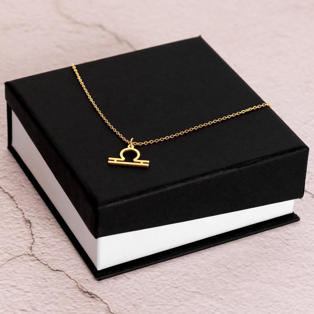 Starlit Self Zodiac Charm Necklace – Astrology Sign Pendant in Stainless Steel or 18K Gold Finish