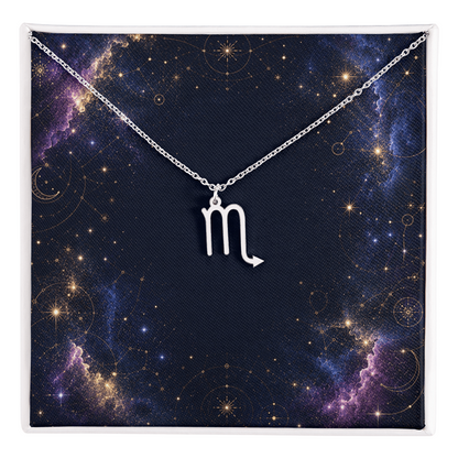 Starlit Self Zodiac Charm Necklace – Astrology Sign Pendant in Stainless Steel or 18K Gold Finish
