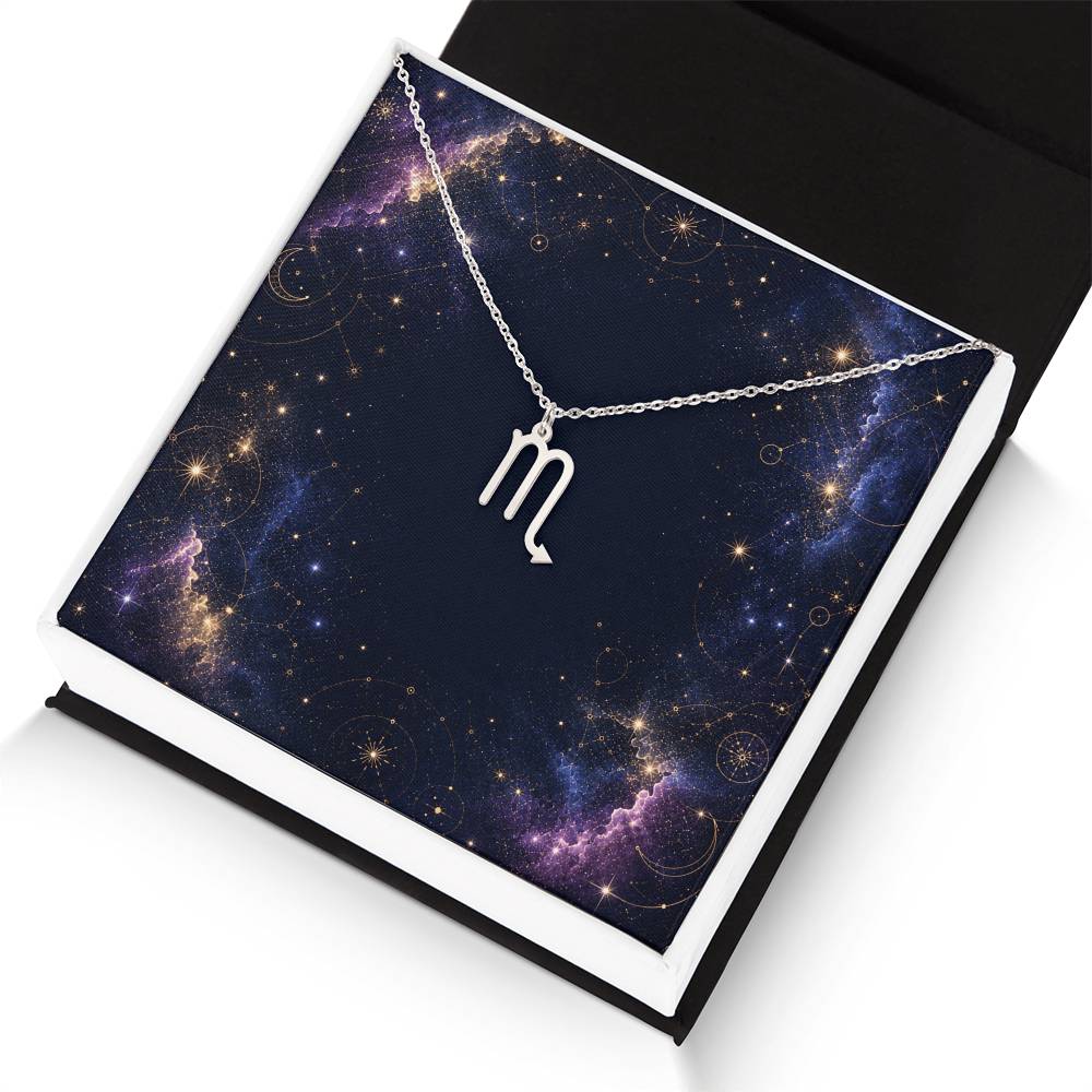 Starlit Self Zodiac Charm Necklace – Astrology Sign Pendant in Stainless Steel or 18K Gold Finish