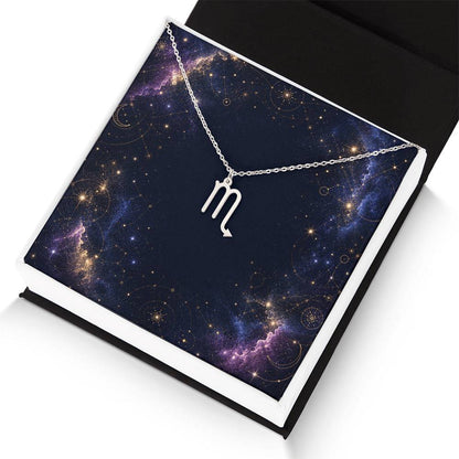 Starlit Self Zodiac Charm Necklace – Astrology Sign Pendant in Stainless Steel or 18K Gold Finish