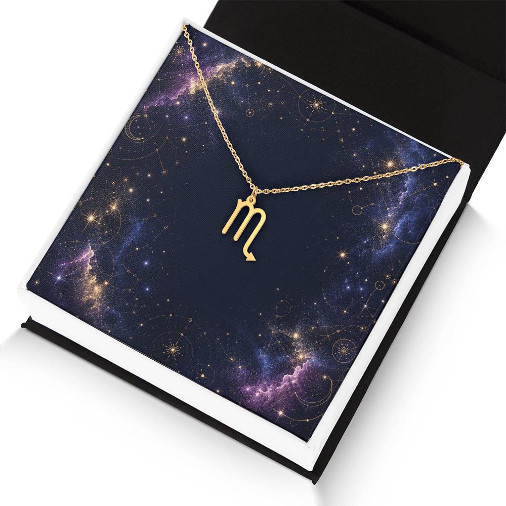 Starlit Self Zodiac Charm Necklace – Astrology Sign Pendant in Stainless Steel or 18K Gold Finish