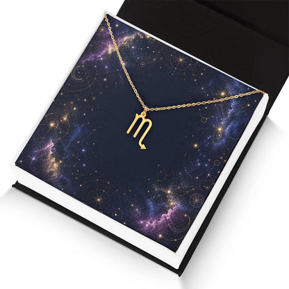 Starlit Self Zodiac Charm Necklace – Astrology Sign Pendant in Stainless Steel or 18K Gold Finish