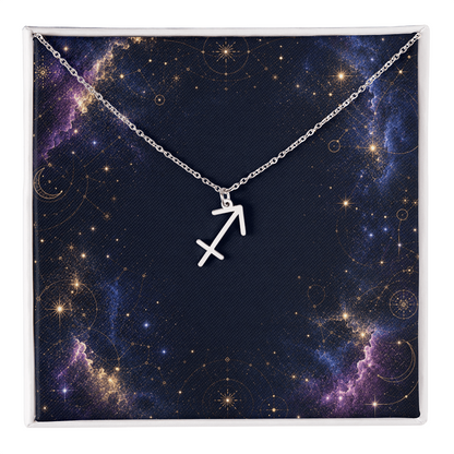 Starlit Self Zodiac Charm Necklace – Astrology Sign Pendant in Stainless Steel or 18K Gold Finish