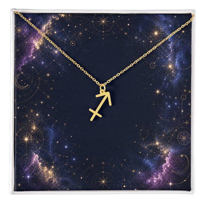 Starlit Self Zodiac Charm Necklace – Astrology Sign Pendant in Stainless Steel or 18K Gold Finish