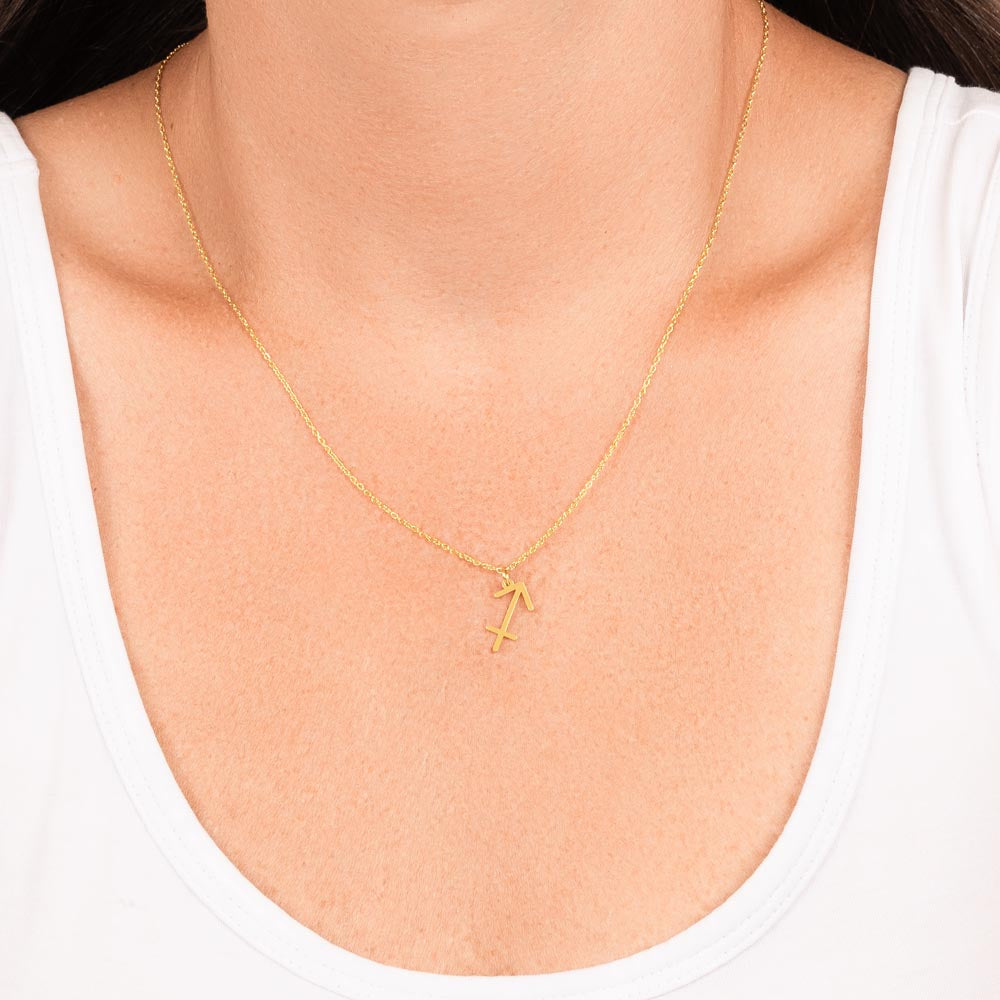 Starlit Self Zodiac Charm Necklace – Astrology Sign Pendant in Stainless Steel or 18K Gold Finish