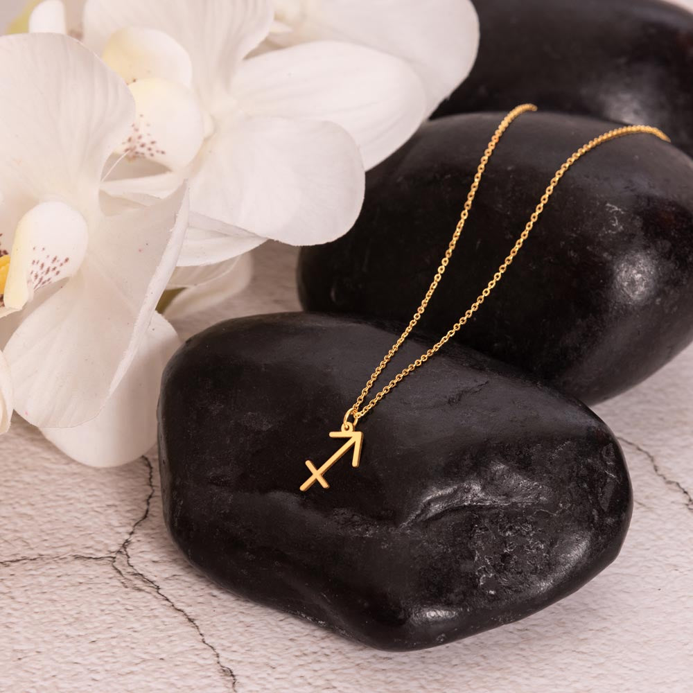 Starlit Self Zodiac Charm Necklace – Astrology Sign Pendant in Stainless Steel or 18K Gold Finish