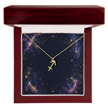 Starlit Self Zodiac Charm Necklace – Astrology Sign Pendant in Stainless Steel or 18K Gold Finish