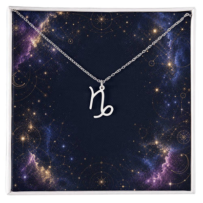 Starlit Self Zodiac Charm Necklace – Astrology Sign Pendant in Stainless Steel or 18K Gold Finish