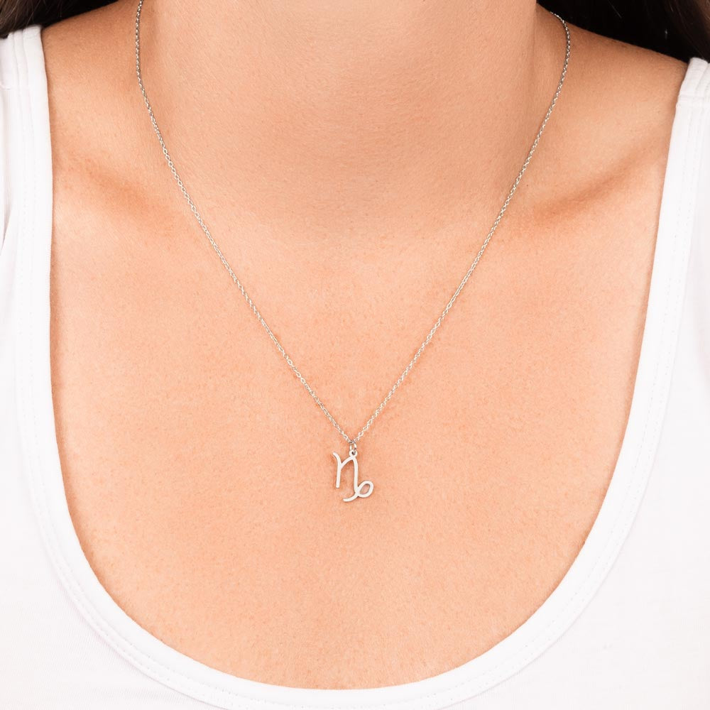 Starlit Self Zodiac Charm Necklace – Astrology Sign Pendant in Stainless Steel or 18K Gold Finish