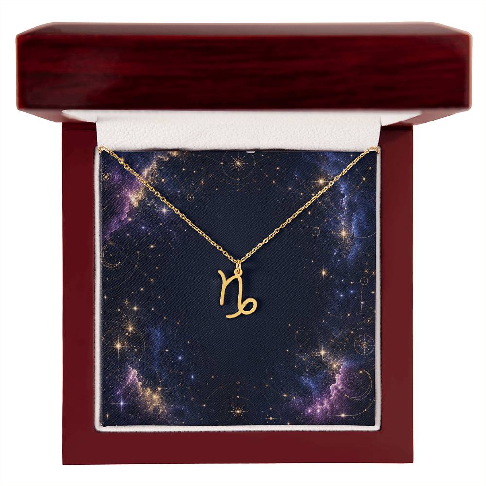 Starlit Self Zodiac Charm Necklace – Astrology Sign Pendant in Stainless Steel or 18K Gold Finish