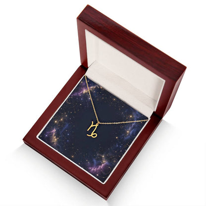 Starlit Self Zodiac Charm Necklace – Astrology Sign Pendant in Stainless Steel or 18K Gold Finish