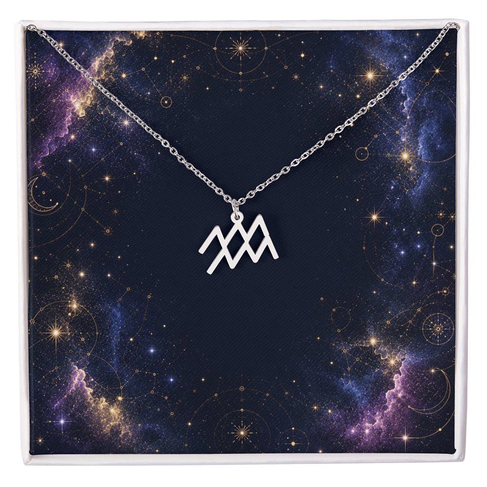 Starlit Self Zodiac Charm Necklace – Astrology Sign Pendant in Stainless Steel or 18K Gold Finish