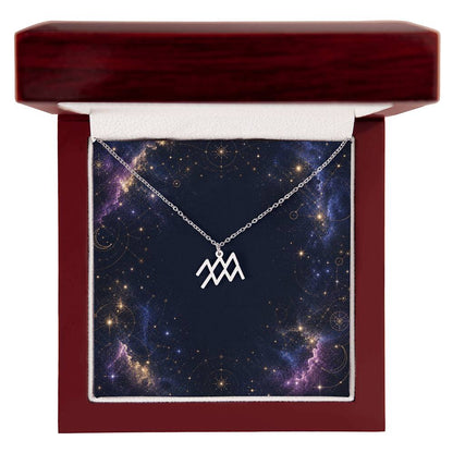 Starlit Self Zodiac Charm Necklace – Astrology Sign Pendant in Stainless Steel or 18K Gold Finish