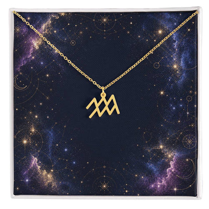 Starlit Self Zodiac Charm Necklace – Astrology Sign Pendant in Stainless Steel or 18K Gold Finish