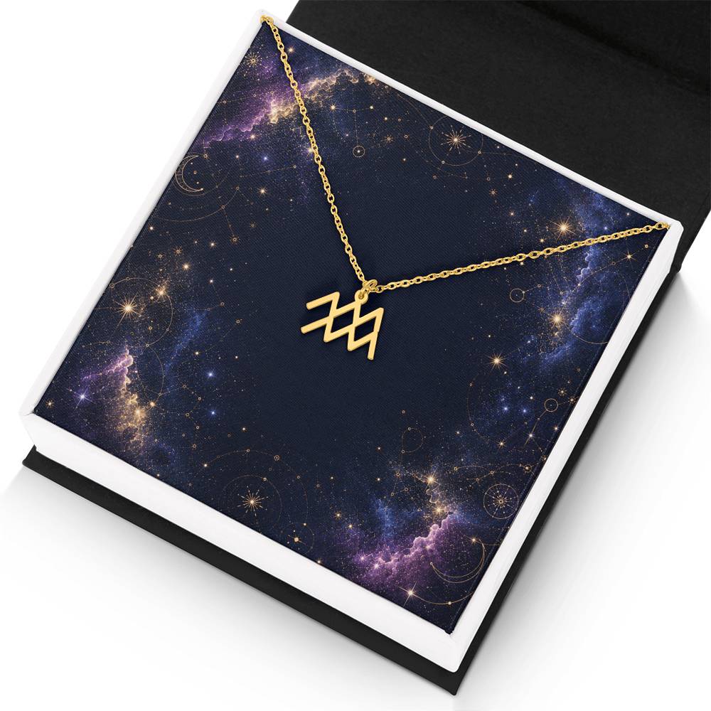 Starlit Self Zodiac Charm Necklace – Astrology Sign Pendant in Stainless Steel or 18K Gold Finish