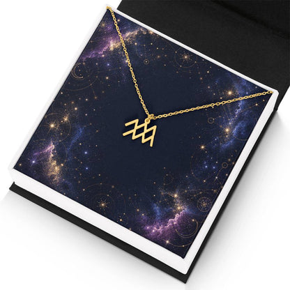 Starlit Self Zodiac Charm Necklace – Astrology Sign Pendant in Stainless Steel or 18K Gold Finish