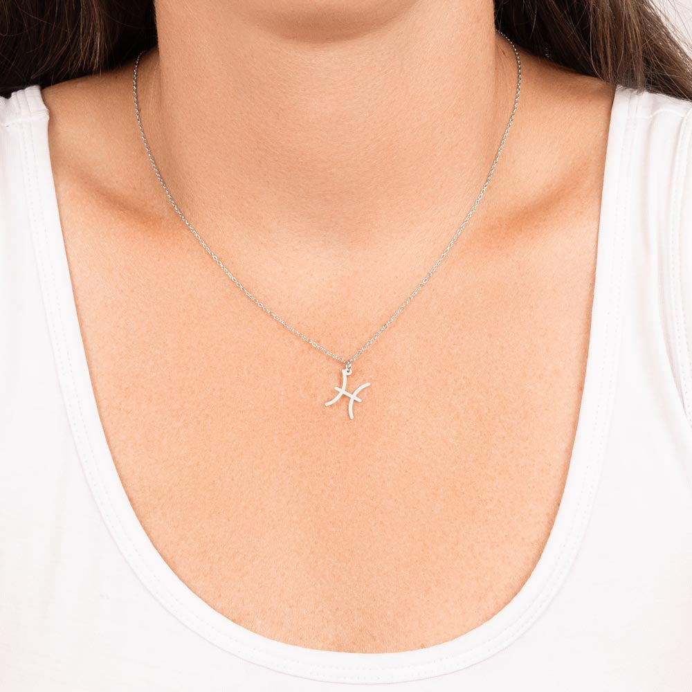 Starlit Self Zodiac Charm Necklace – Astrology Sign Pendant in Stainless Steel or 18K Gold Finish