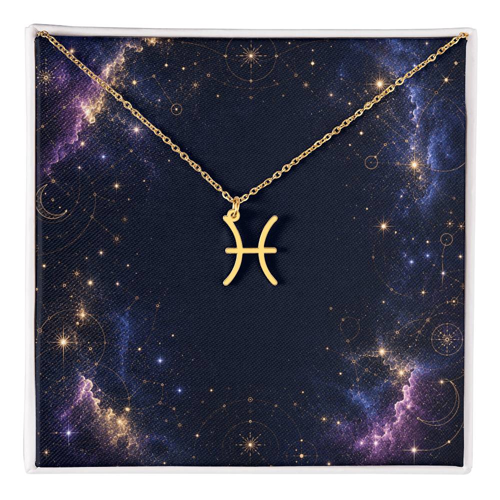 Starlit Self Zodiac Charm Necklace – Astrology Sign Pendant in Stainless Steel or 18K Gold Finish