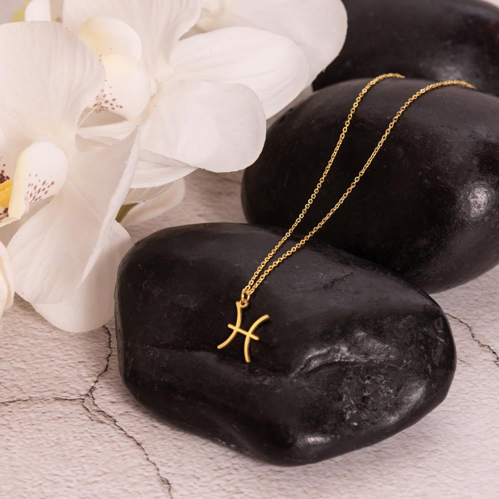 Starlit Self Zodiac Charm Necklace – Astrology Sign Pendant in Stainless Steel or 18K Gold Finish