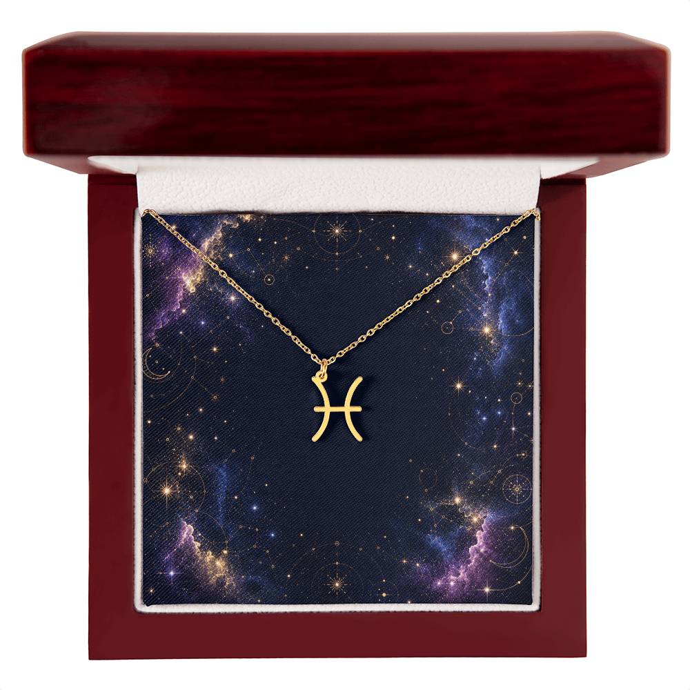 Starlit Self Zodiac Charm Necklace – Astrology Sign Pendant in Stainless Steel or 18K Gold Finish
