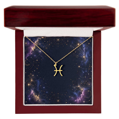 Starlit Self Zodiac Charm Necklace – Astrology Sign Pendant in Stainless Steel or 18K Gold Finish