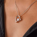 Heart Necklace for Her – Cubic Zirconia Pendant in 14K White Gold or 18K Gold | Starlit Self
