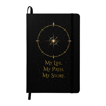 Starlit Self Celestial Journal – “My Life. My Path. My Story.” Faux Leather Hardcover Writing Notebook