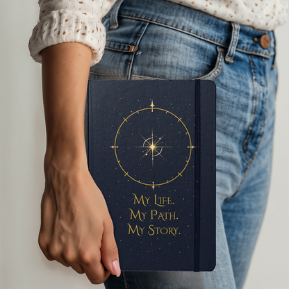 Starlit Self Celestial Journal – “My Life. My Path. My Story.” Faux Leather Hardcover Writing Notebook