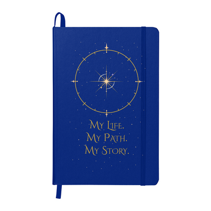 Starlit Self Celestial Journal – “My Life. My Path. My Story.” Faux Leather Hardcover Writing Notebook