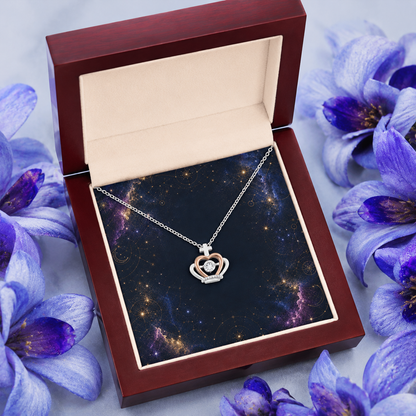 Starlit Self Crown Light Necklace – Sterling Silver Crown Pendant with Dancing Cubic Zirconia